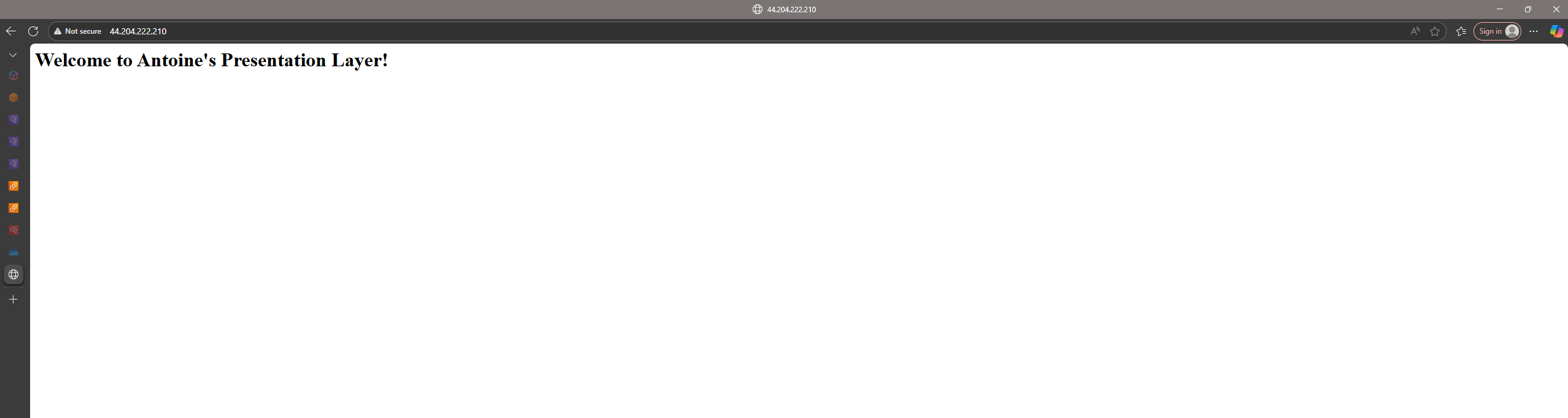 Custom welcome page from EC2