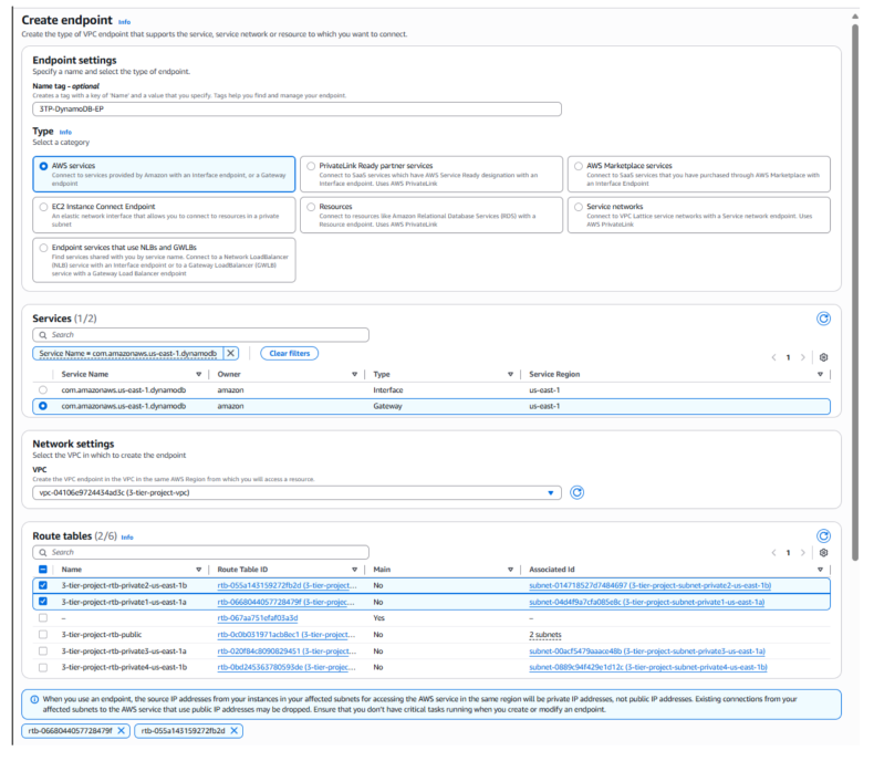 DynamoDB VPC Endpoint